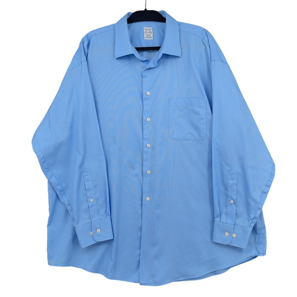 Pronto Uomo Dress Shirt Mens‎ 19 34/35 100% Cotton Blue